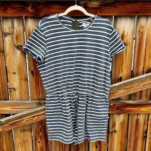 upwest stripped cotton short sleeve shorts romper blue xl